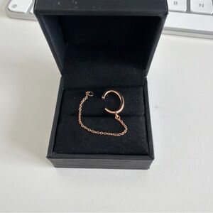 Elegant 14 Marrow Fine Gold Chain Earring Cuff ($400)